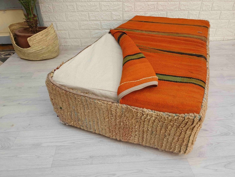 48x23x10 Moroccan Vintage Floor Cushion Morocco Vintage Etsy