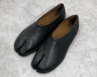 hand made tabi loafer cow leather split toe men slip on blofer