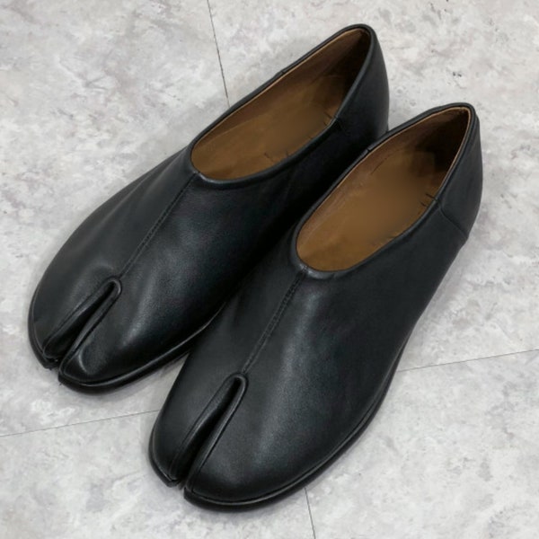 hand made tabi loafer cow leather split toe men slip on blofer