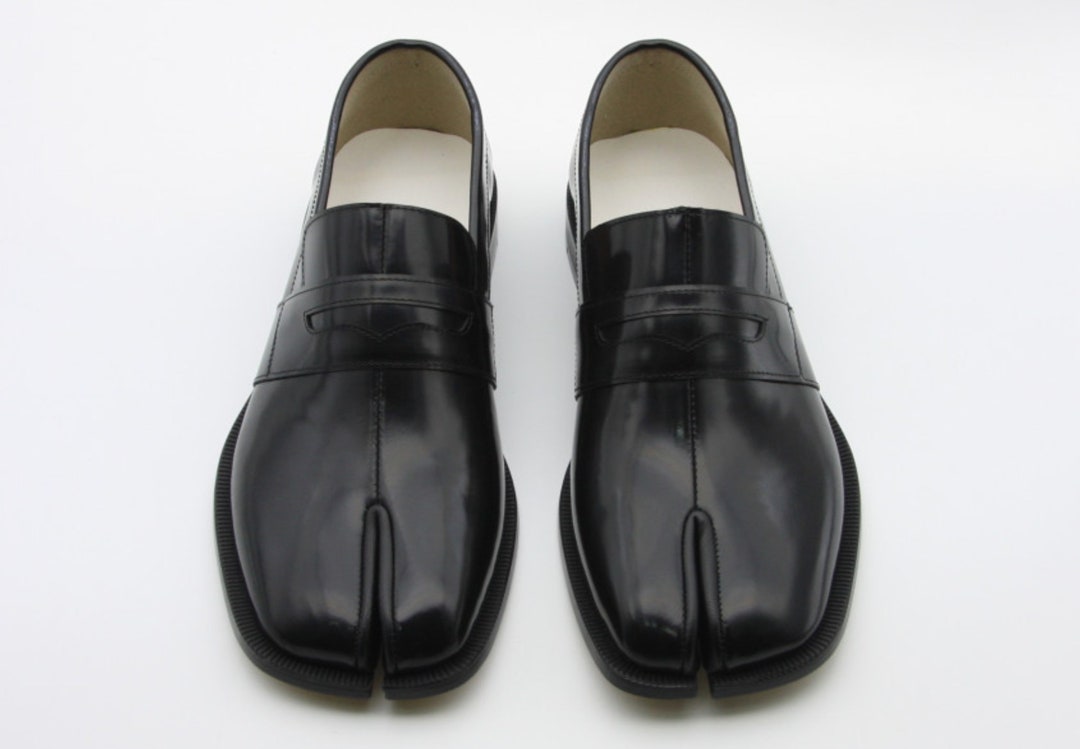 【INCHANT ME】24FW★ [made/sheepskin] Tabi Penny Bloafer Handmade] Men Leather Tabi Loafer Slip on Penny Loafer Shoes