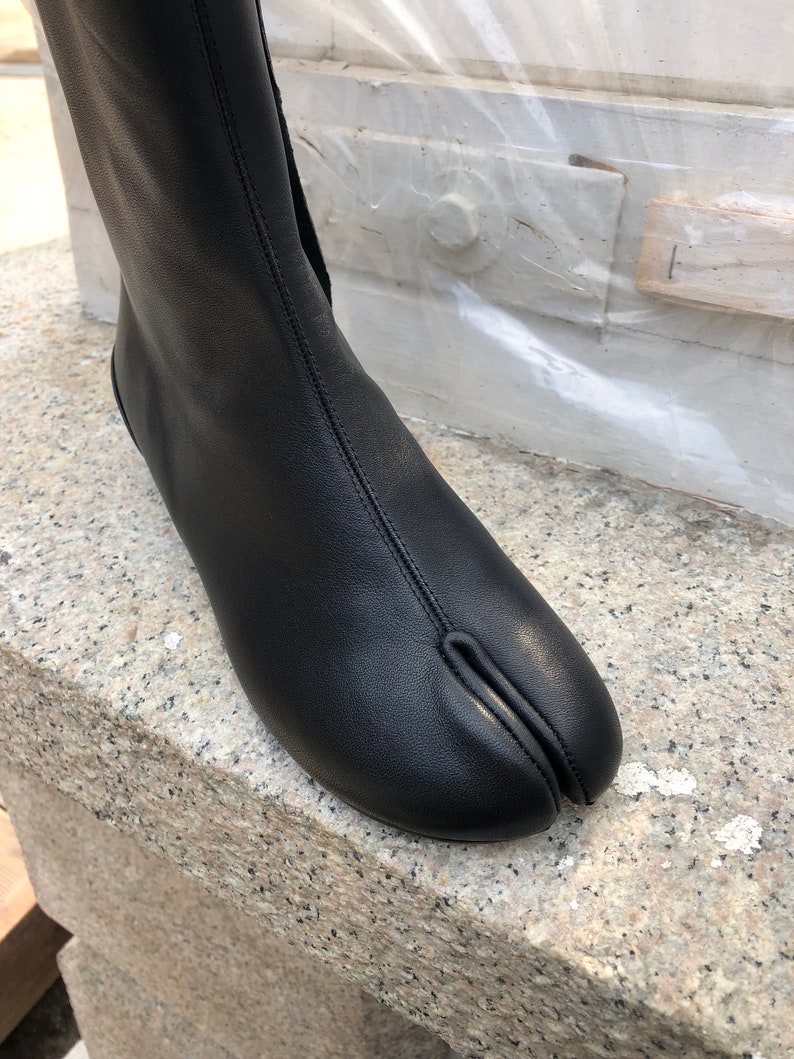 tabi split toe leather ankle boots