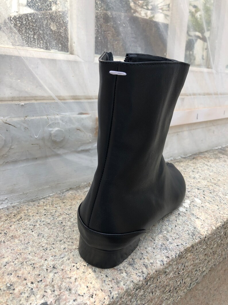 tabi split toe leather ankle boots