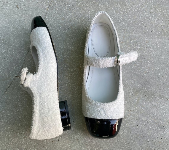 Handmade Women Tweed Ballet Flat Mary Jane Shoes Leather Toe - Etsy