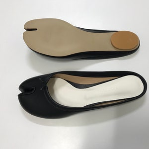 Hand made women leather tabi mule slide sandals slippers shoes