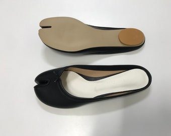 Hand made women leather tabi mule slide sandals slippers shoes