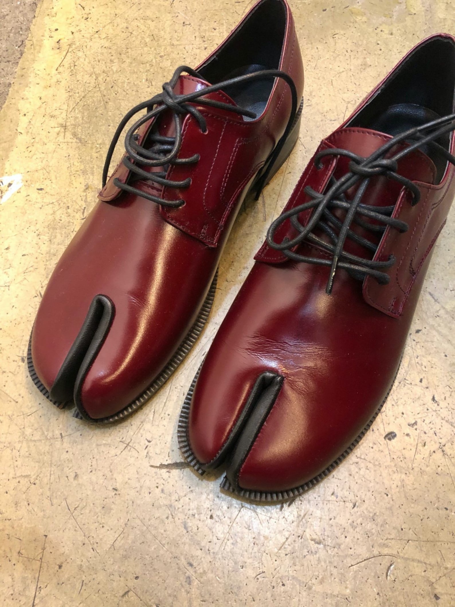 Handmade Women Tabi Lace up Leather Tie Derby Shoes Slip on Etsy