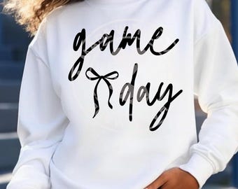 Game Day Bow SVG PNG: Sports Coquette Digital Design, football, basketball, soccer, volleyball, softball,