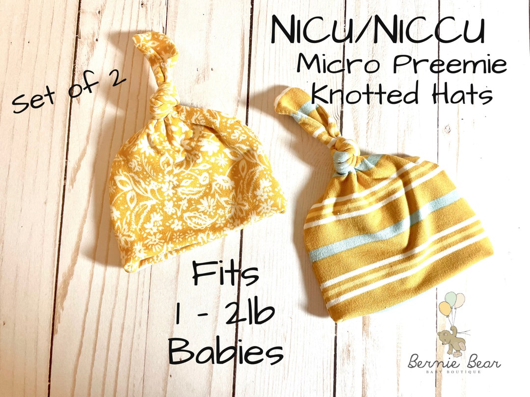 Micro Preemie Knotted Hats NICU Baby Hats Micro Preemie Gift NICU