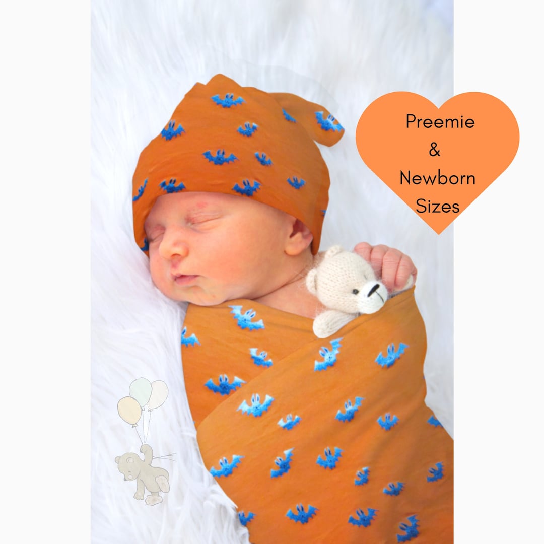Halloween Baby Swaddle Blanket Set Baby Knotted Hat Etsy