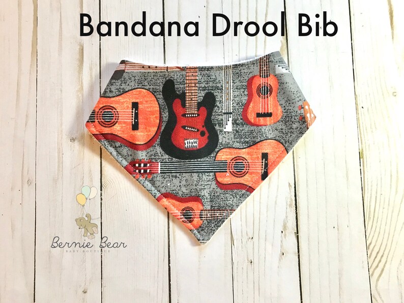 Nashville guitar baby bib guitar baby blanket guitar burp cloth guitar bundle gift set READY TO SHIP guitar teether guitar bandana bib