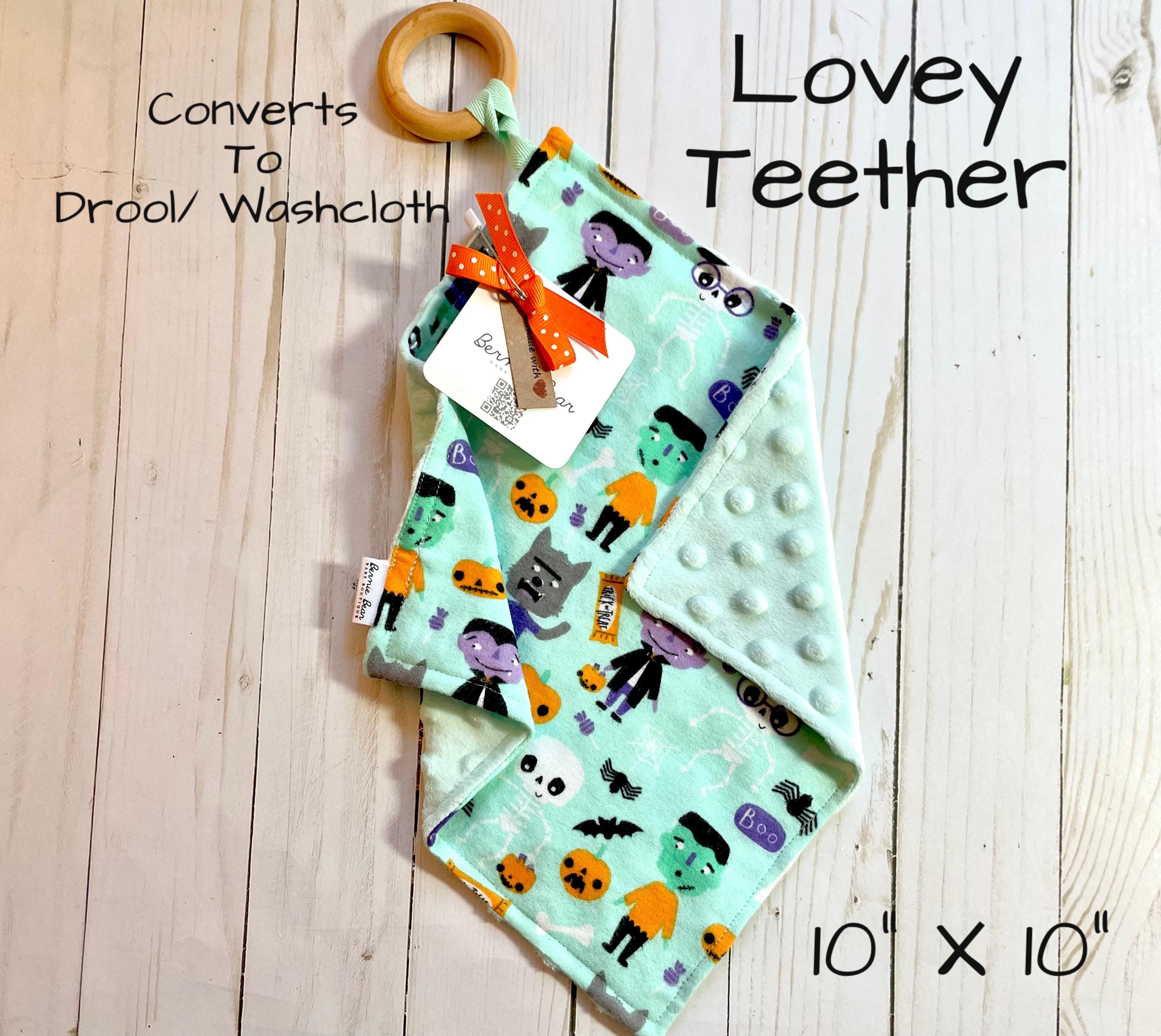 Cold Washcloth Teething Halloween Lovey Teether: Mint Halloween