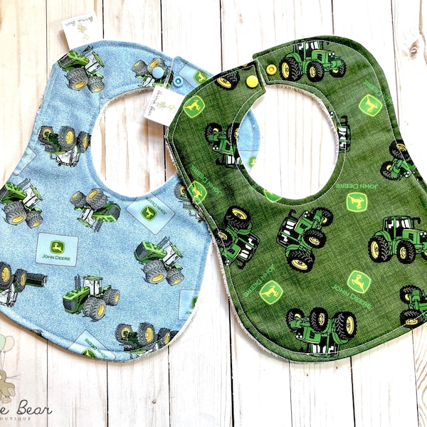 John Deere Tractor Baby Bibs | John Deere | Baby Bibs | Farm Baby Bibs | Drool Bibs | Toddler Baby Bibs | Infant Baby Bib | Dribble Bibs