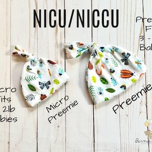 NICU Cute Bugs Micro Preemie geknoopte hoed | Leuke Bugs Preemie-hoed | NICU Micro Preemie-hoed | NICU Preemie-hoed | Cadeau Micro Preemie Jongen | Baby