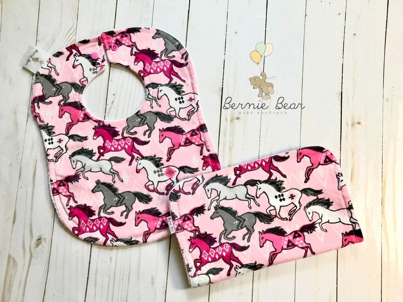 Aztec Horse Baby Bibs Aztec Horse Burp Cloths Aztec Horse Etsy