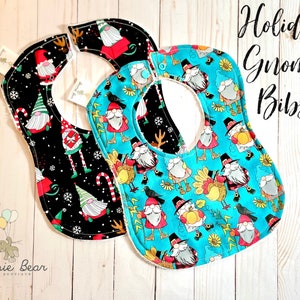 Holiday Bibs | Thanksgiving Bib | Christmas Baby Bib | Gnome Bibs | Holiday Drool Bibs | Turkey Day Bib | Christmas Gnome | My First Holiday