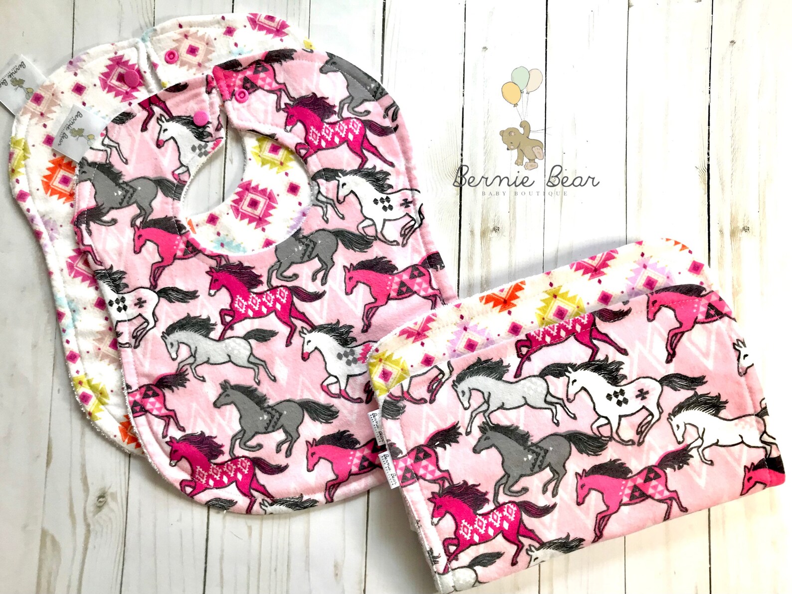 Aztec Horse Baby Bibs Aztec Horse Burp Cloths Aztec Horse Etsy