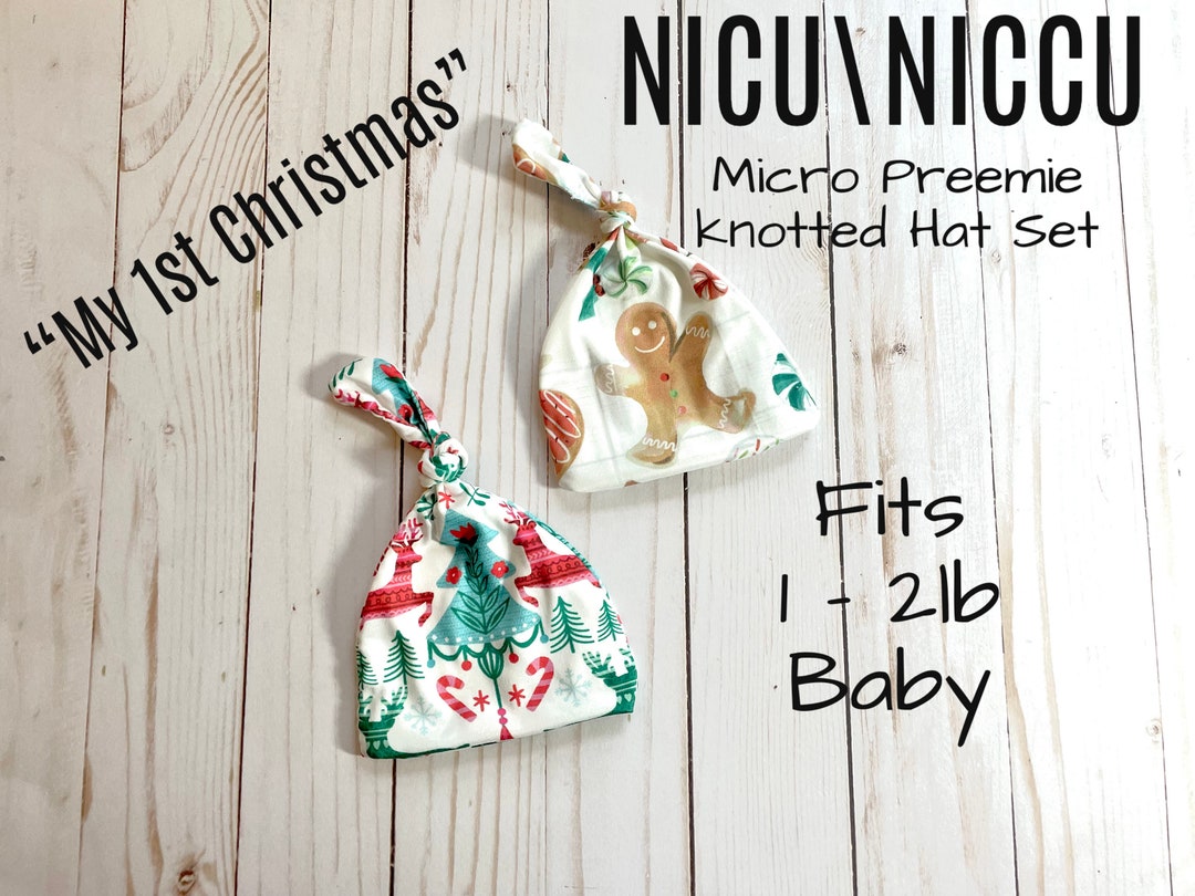 Micro Preemie Christmas Knotted Hats NICU Baby Hats Micro Etsy
