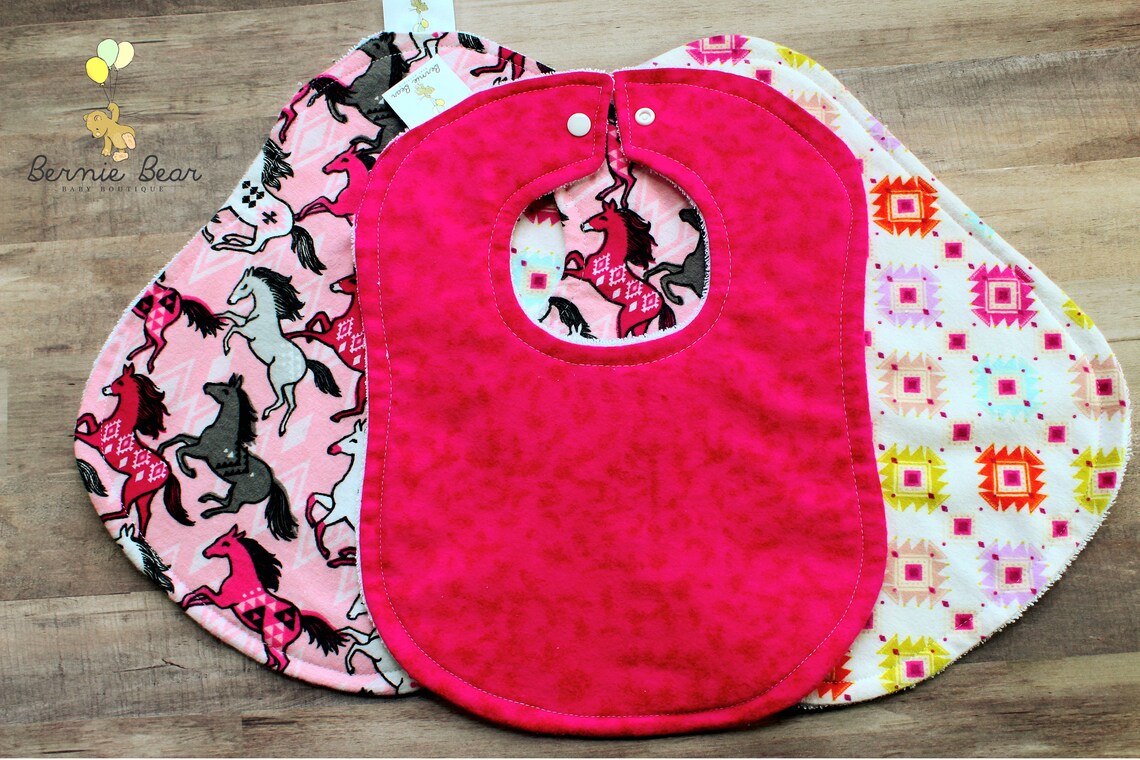 Aztec Horse Baby Bibs Aztec Horse Burp Cloths Aztec Bibs Etsy