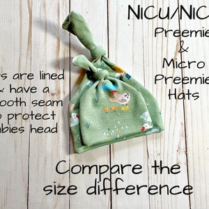 Gorro com nó para prematuros micro | Gorro com nó para prematuros patos | Gorro micro prematuro NICU | Gorro prematuro NICU | Laço de faixa de cabeça com nó para prematuros NICU | Presente