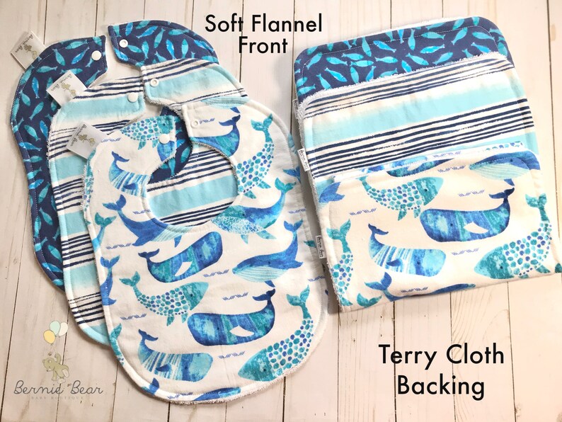 Whale Baby Bibs whale burp cloths whale drool bibs baby Etsy