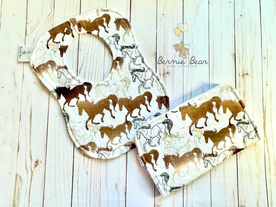 Horse Baby Bibs Horse Burp Cloths Horse Bib & Burp Cloth Etsy