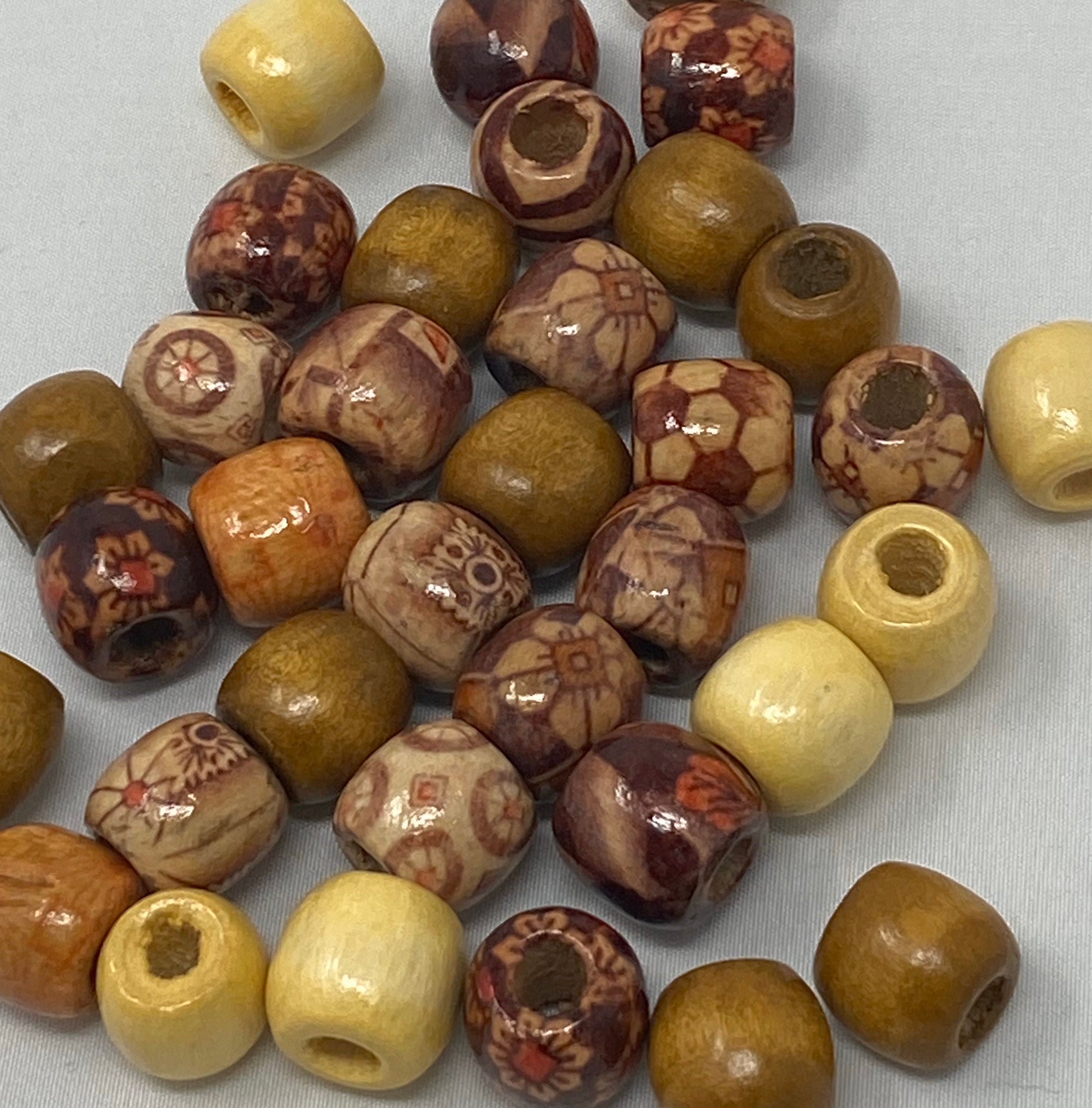 10 Wooden hair beads Etsy