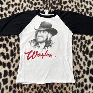 Vintage 1984 Waylon Jennings Raglan Tour TShirt