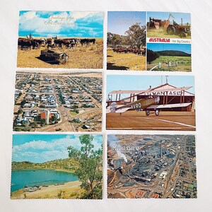Grab Bag of 6x Vintage North West Queensland Tourist Postcards from 1970's - Longreach, Mount Isa, Camooweal, Cloncurry