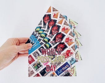 Limited Edition Original Printed Postcard - "World Postcard Day" - Australian Made