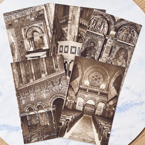 LIQUIDACIÓN ** Conjunto incompleto Vintage Raphael Tuck & Sons Ltd Postales turísticas "La Capilla de la Guardia, Cuartel de Wellington" - Serie a