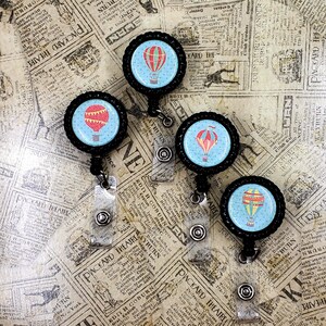 Cute Hot Air Balloon I.D. Badge Reel