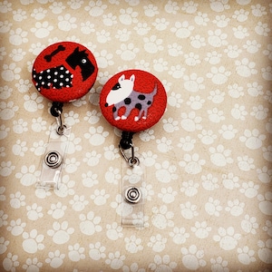 Cute Bull Terrier I.D. Badge Reel, Dog I.D. Badge Reel, Animal Badge Reel