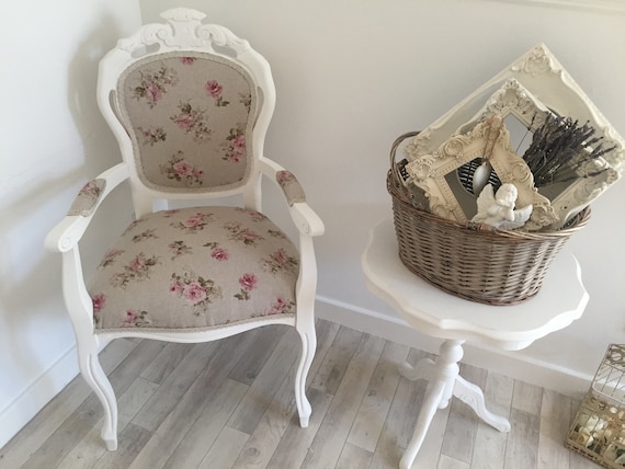 French Louis Chair Shabby Chic Antique Style Chair White Etsy