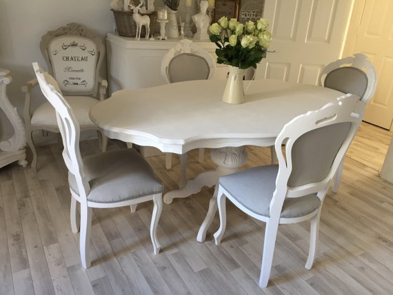 French Louis Style Dining Table And 4 Ornate Chairs Shabby Etsy