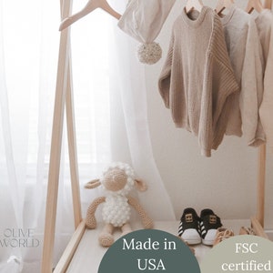 Clothing Rack With Storage clothing Rack Nursery Decor Dress up Station Kids Clothing Storage Wooden Clothes Rack montessori Kids Closet Etsy