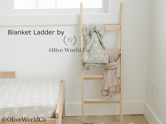 Blanket Ladder Nursery Decor Nursery Design Nursery Decor Furniture Kids Storage Wooden Ladder Kids Wood Storage Nursery Furniture Etsy