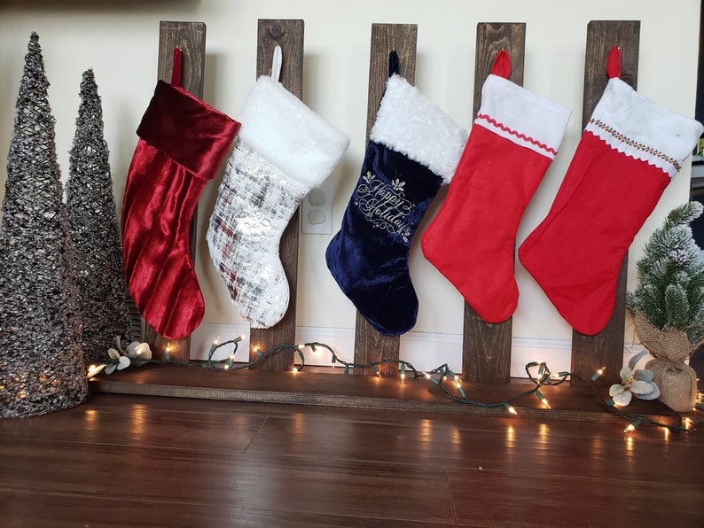 Rustic Stand-Alone Christmas Stocking Stand-Personalized