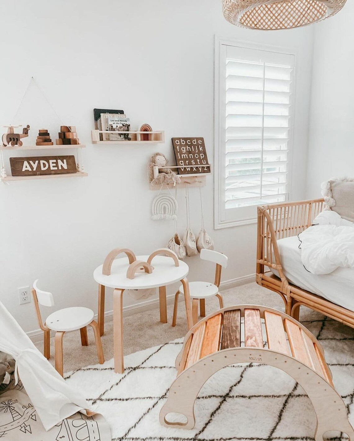 Colored Bookshelf With Pegs Shelf With Hooks Nursery Etsy