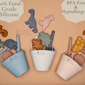 Toddler Beach Bucket Set - Silicone Beach Set - Kids Beach Toys - Baby Gift - Baby Toys - Kids Easter Gift - Summer Toys