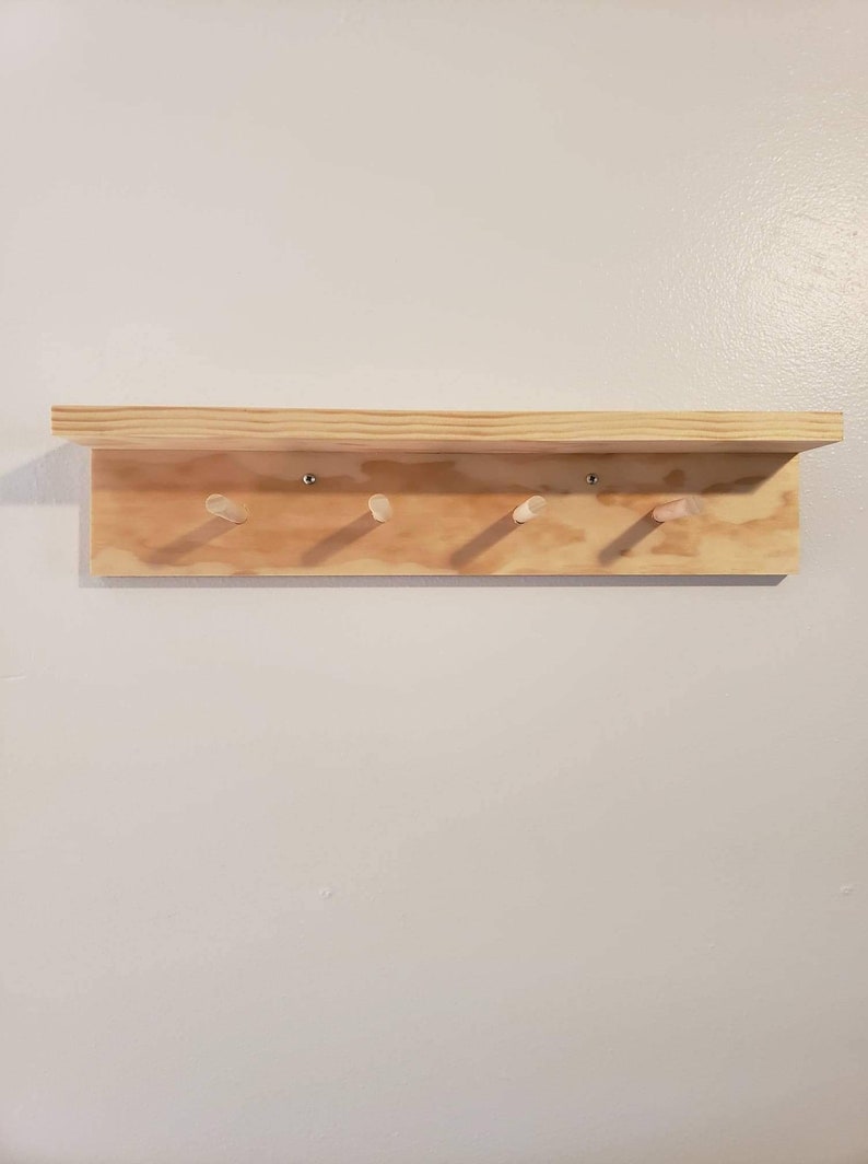 Wooden Peg Rail With Shelf Etsy