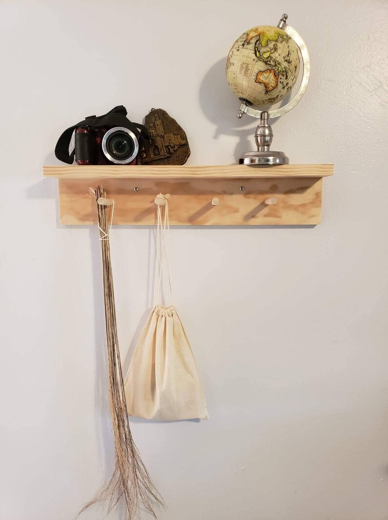 Wooden Peg Rail With Shelf Etsy