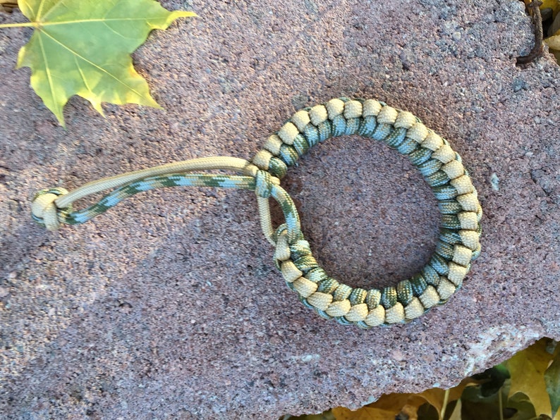 Woodland Camo/ Tan Adjustable Paracord Survival Bracelet Etsy
