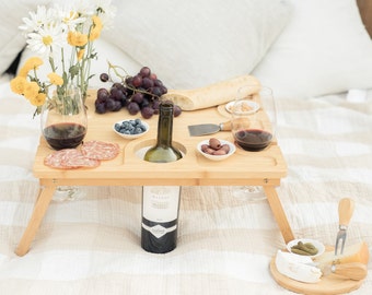 Gift for all - 2 in 1 Large Cheese Board & Picnic Table with lots of FREE Accessories - Perfect Birthday Gift or House Warming Gift