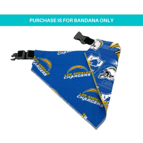 Chargers Dog Bandana / Dog Bandanna / Over Collar / Slip-on / LA Chargers / Pet Neckwear / Cat Bandana / Cat Bandanna / Pet Accessory