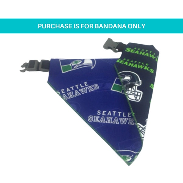 Seahawks Dog Bandana / Dog Bandanna / Over Collar / Slip-on / Seattle Seahawks / Pet Neckwear / Cat Bandana / Cat Bandanna / Pet Accessory