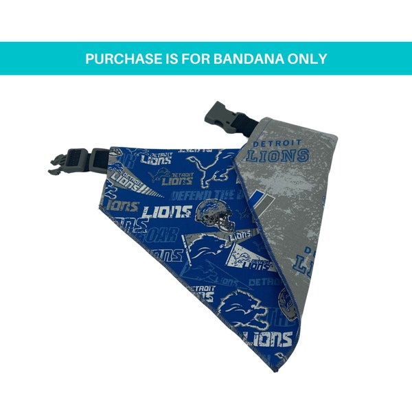 Detroit Lions Pet Bandanna Size S Reversible Logo Paisley main image 0