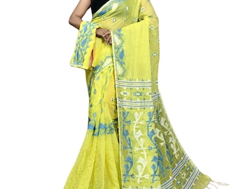 Soft Cotton Jamdani Saree, Breathable Summer Saree