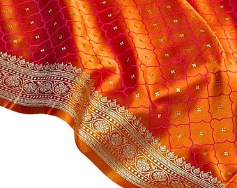 Mashru Silk Banarasi Saree / Zari Border, ropa de boda india