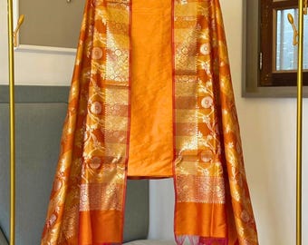 Tela Banarasi para vestidos de novia e invitadas / Traje étnico festivo