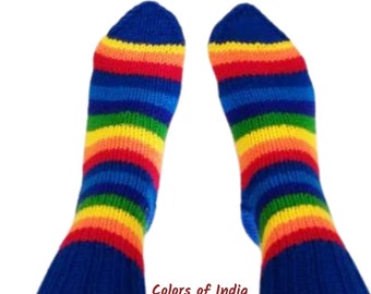 Blue Wool Socks , Womens wool Socks , Handmade  Wool  Socks , Winter Socks  , FREE SHIPPING